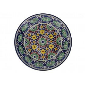 Ляган каракалам 41 см - риштанская керамика круглый, плоский