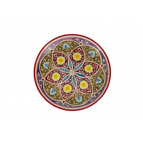 Ляган каракалам 36см - риштанская керамика круглый, плоский